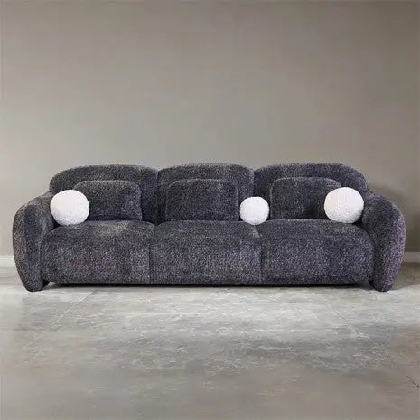 Oren Sofa – Dark Gray Chenille with Curved Arms and Back Denmark Home