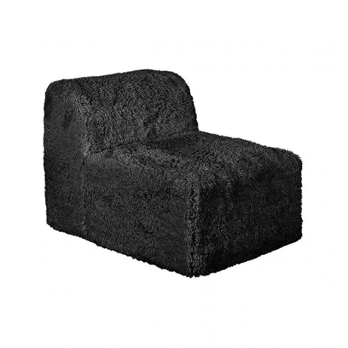 Riff Large L-Sectional Sofa with Ottoman – Black Faux Fur Denmark Home