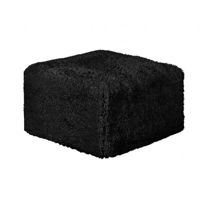 Riff Large L-Sectional Sofa with Ottoman – Black Faux Fur Denmark Home