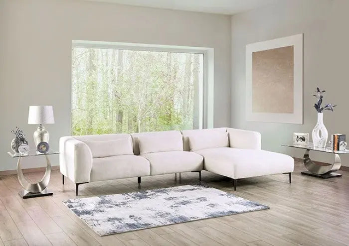 Pure  Sectional – Right Chaise, Linen White Cotton-Linen Blend Denmark Home