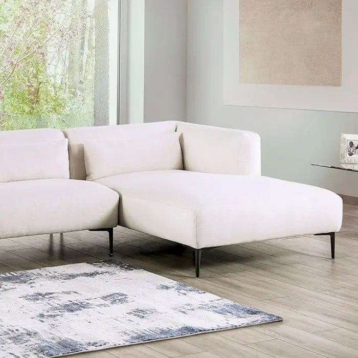 Pure  Sectional – Right Chaise, Linen White Cotton-Linen Blend Denmark Home
