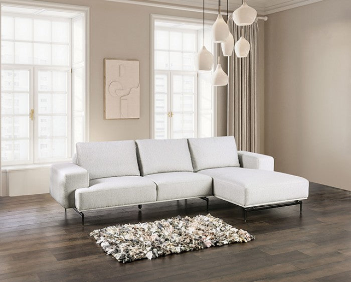 Corel Sectional – Right Chaise, Light Gray Wool