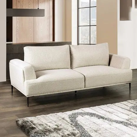 Moden Sofa – Beige Chenille with Wide Seat and Flared Arms Denmark Home