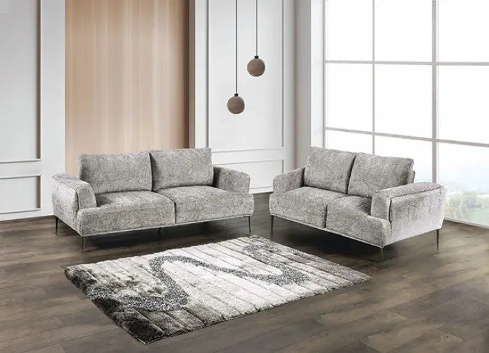 Moden  Accent Chair – Gray Chenille with Flared Arms Denmark Home