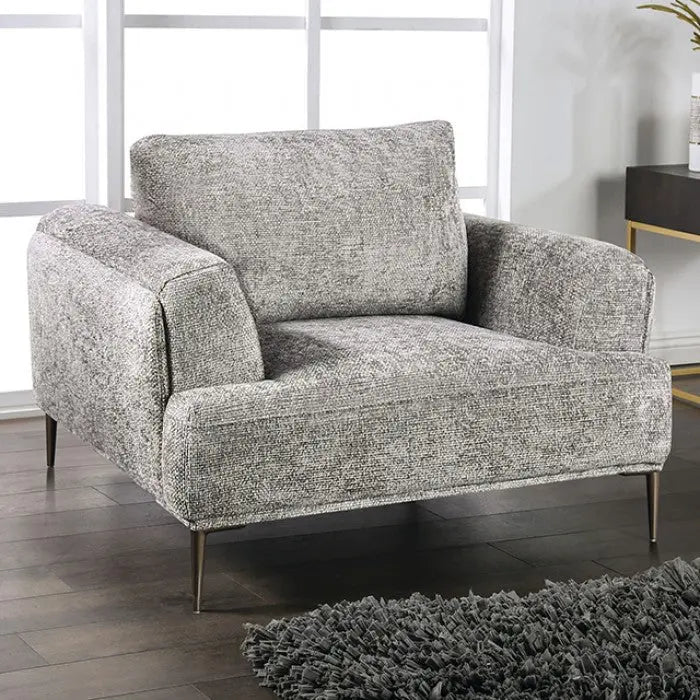 Moden  Accent Chair – Gray Chenille with Flared Arms Denmark Home