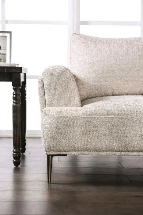 Moden Loveseat – Light Brown Chenille with Metal Legs Denmark Home