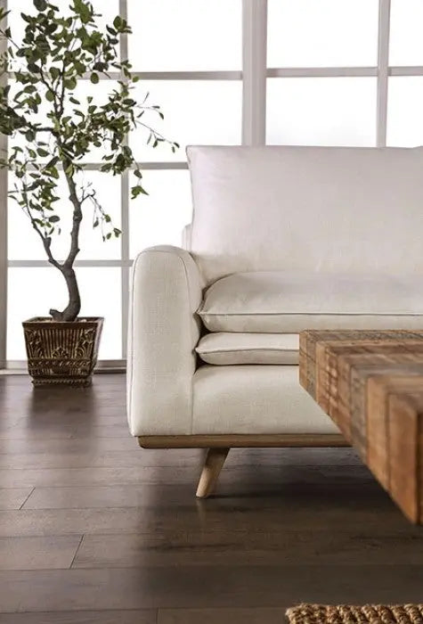 Isola Sofa – Oak Frame with Linen White Cushions Denmark Home