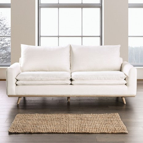 Isola Sofa – Oak Frame with Linen White Cushions