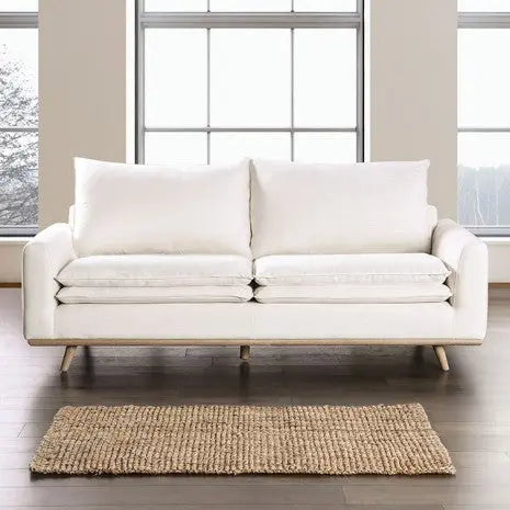 Isola Sofa – Oak Frame with Linen White Cushions Denmark Home