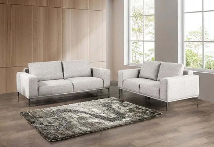 Element Loveseat – Gray Chenille with Track Arms Denmark Home
