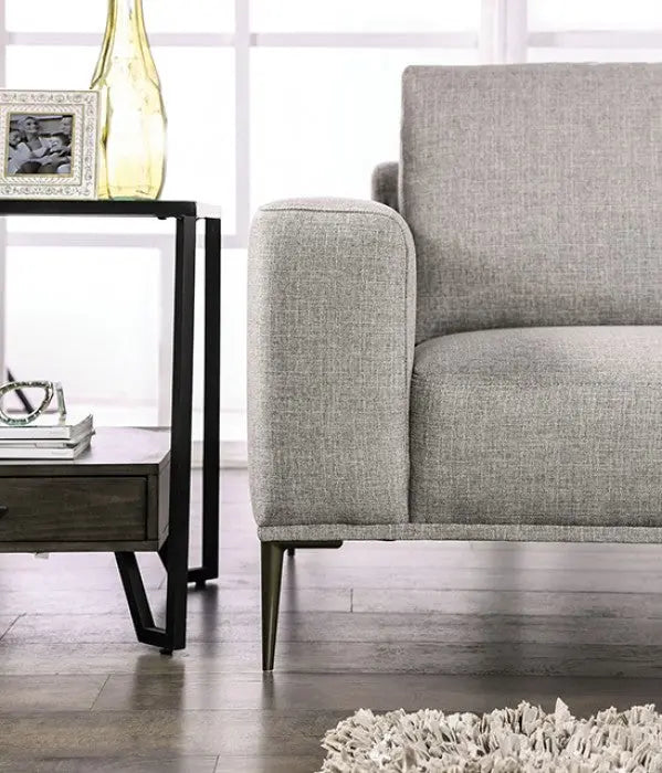 Element Loveseat – Gray Chenille with Track Arms Denmark Home