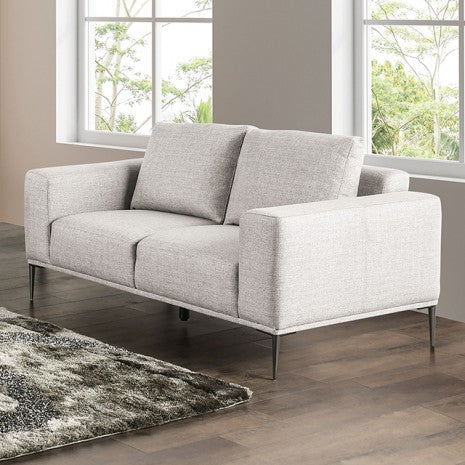 Element Loveseat – Gray Chenille with Track Arms