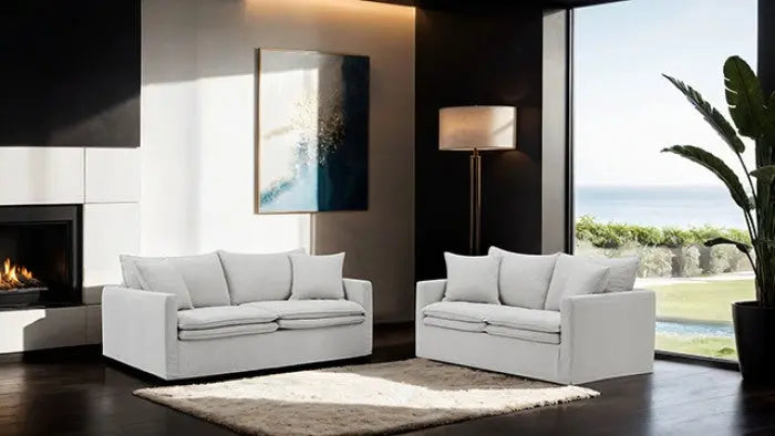 Vara Sofa – Light Gray Linen with Feather Blend Cushions Denmark Home