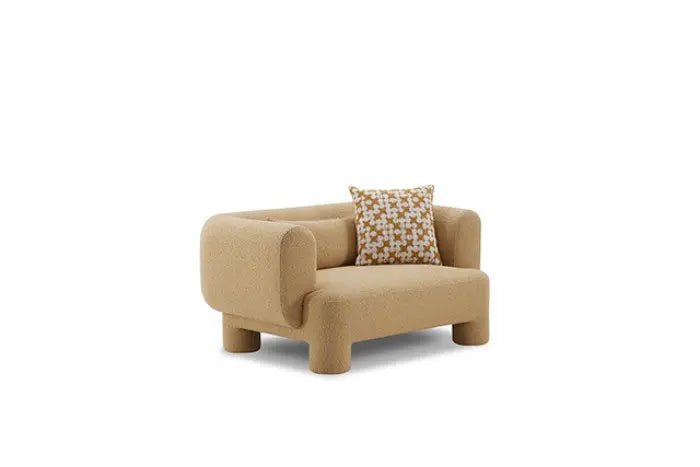 Karsen Oversized Chair – Yellow with Curved Back and Round Arms Denmark Home