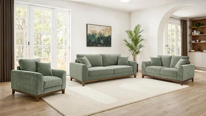 Aaro  Chair – Olive Green with Warm Walnut Trim Denmark Home