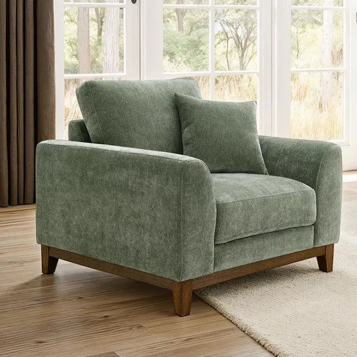 Aaro  Chair – Olive Green with Warm Walnut Trim Denmark Home