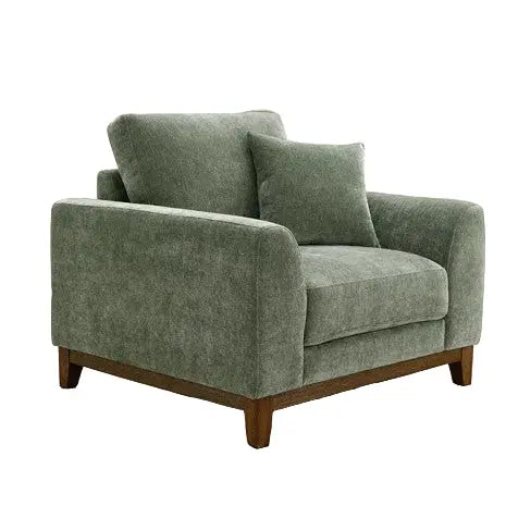 Aaro  Chair – Olive Green with Warm Walnut Trim Denmark Home