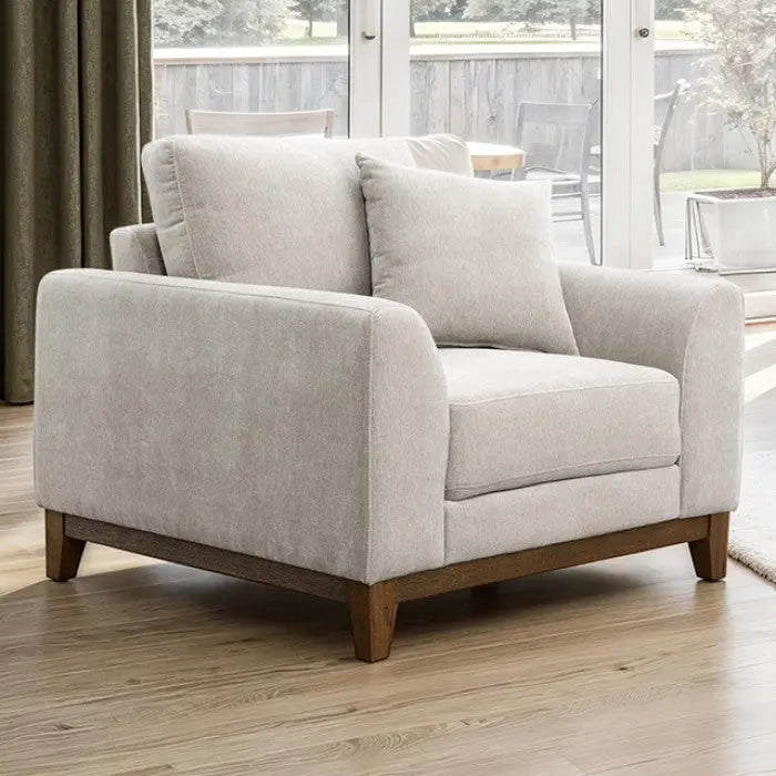 Aaro Chair – Light Gray with Warm Walnut Trim Denmark Home