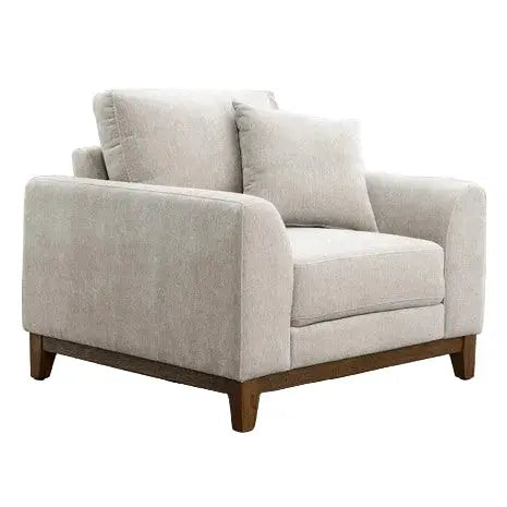 Aaro Chair – Light Gray with Warm Walnut Trim Denmark Home