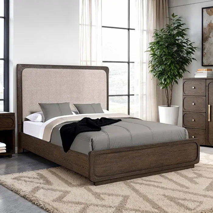 Alessandre 5-Piece Queen Bedroom Set with 2 Nightstands – Dark Walnut Denmark Home