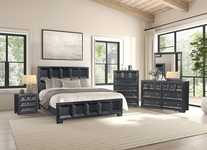 Axis 5-Piece Queen Bedroom Set – Weathered Black (Modern Classic)
