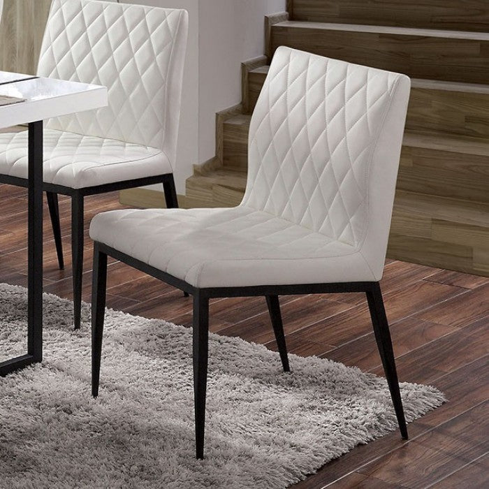 Karo Dining Side Chair – Ivory with Black Frame