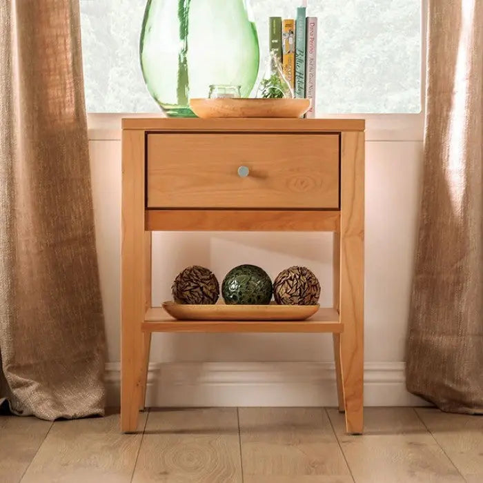 Skara Nightstand – Solid Wood, Light Oak Denmark Home
