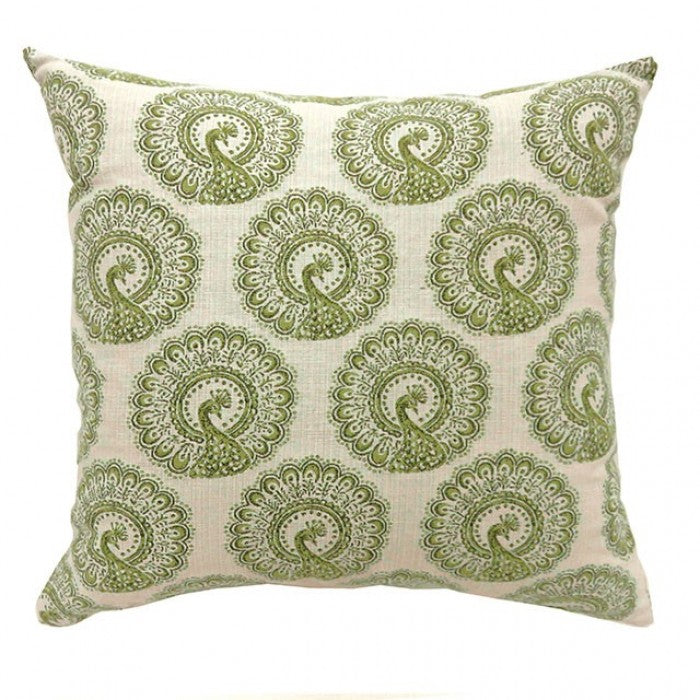 Isabelle Throw Pillow Set – Green Peacock Pattern Denmark Home