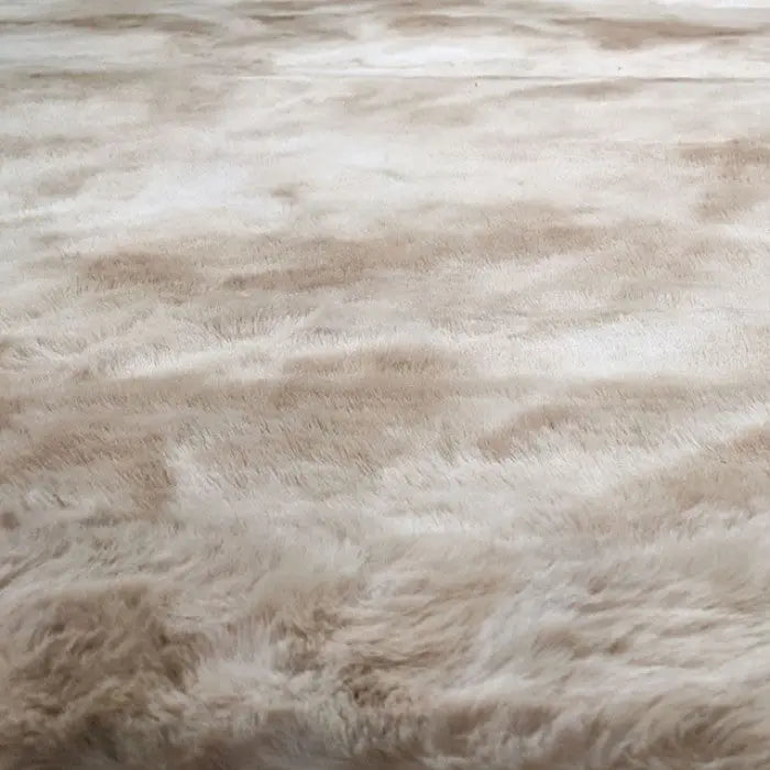 Manifest Faux Rabbit Fur Area Rug – Tie-Dye Beige Denmark Home