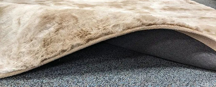 Manifest Faux Rabbit Fur Area Rug – Tie-Dye Beige Denmark Home