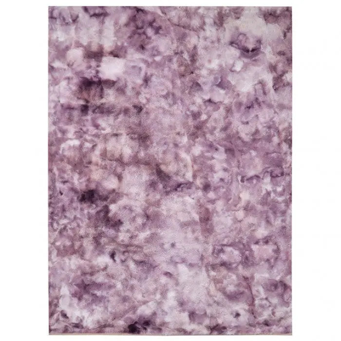 Manifest faux Rabbit Fur Area Rug – Tie-Dye Purple Denmark Home