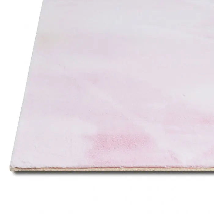 Manifest faux Rabbit Fur Area Rug – Tie-Dye pink Denmark Home