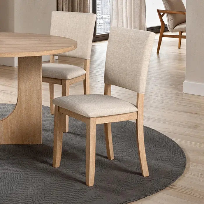 Norvik  Upholstered Dining Side Chair – Natural Wood Denmark Home