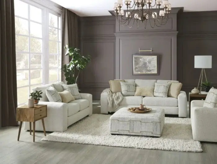 Lysa Ottoman – Plush Chenille, Beige Denmark Home