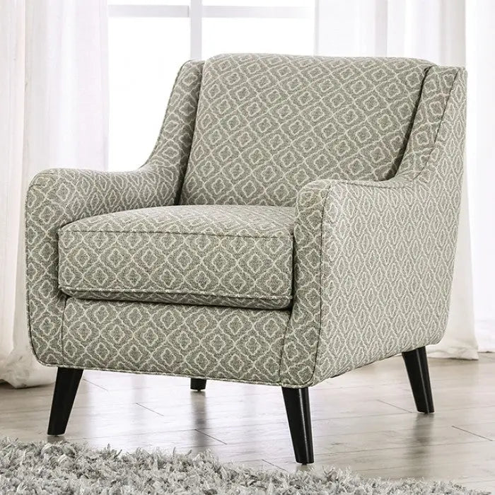 Torin Arm Chair – Gray Linen with Gold Accents Denmark Home