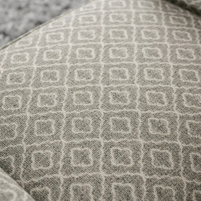 Torin Arm Chair – Gray Linen with Gold Accents Denmark Home